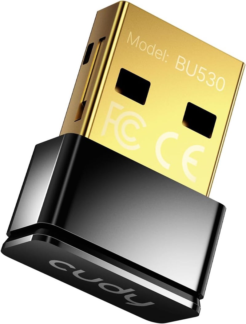 cudy USB Bluetooth Adapter for PC, Bluetooth 5.3 Dongle Receiver, Plug and Play, Nano Size, Supports Windows 11/10/8.1/7 for Desktop, Laptop, Printer - Image 1